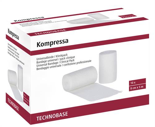 Universalbinde Kompressa 8cm x 5m, 10St. Klinikpack