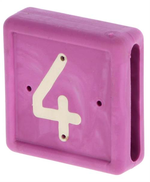 Fußbandnummer, 1-stellig, Nr. 4 - violett, 10 St.
