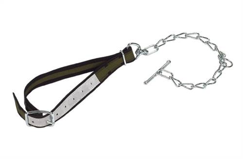 Kälberanb. kompl. 85x4cm, Kette 5mm, m. Wirbel u. Knebel