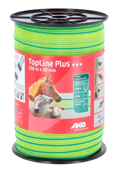 Band TopLine Plus, 200m, 12mm neongelb/blau 4x0,30mm TriCond