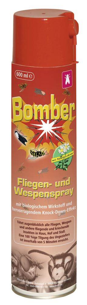 Bomber Aerosolspray gegen Fliegen und Wespen, 600 ml
