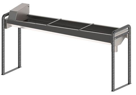 Beheizb. Schnellablauftrog Edelst. 190cm, m. Bodengestell