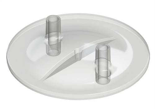 Melkeimerdeckel flach 16x20mm transparent, 2 Stutzen