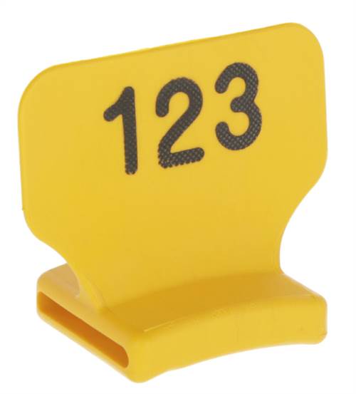 Nummernblock stehend, gelb bedruckt Nr. 76-100