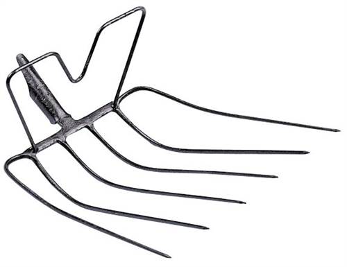 Häckselgabel m. Bügel o. Stiel 6 Zinken 43 x 38 cm