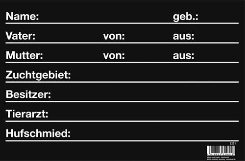 Pferdestalltafel 30 x 20 cm