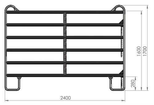 Panel - Zaunelement 2,4 m mit Schnell-Kettenverschluss
