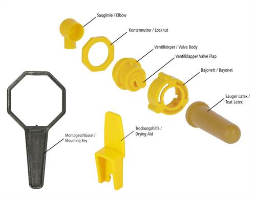 Bajonett für Hygieneventil 5 Stck. Beutel